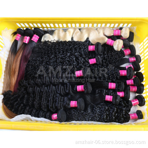 Cheap Human Hair Vendor Wholesale Raw Indian Virgin Donor Temple Hair Cuticle Aligned Bundles Double Weft Extension 30 40 Inch
